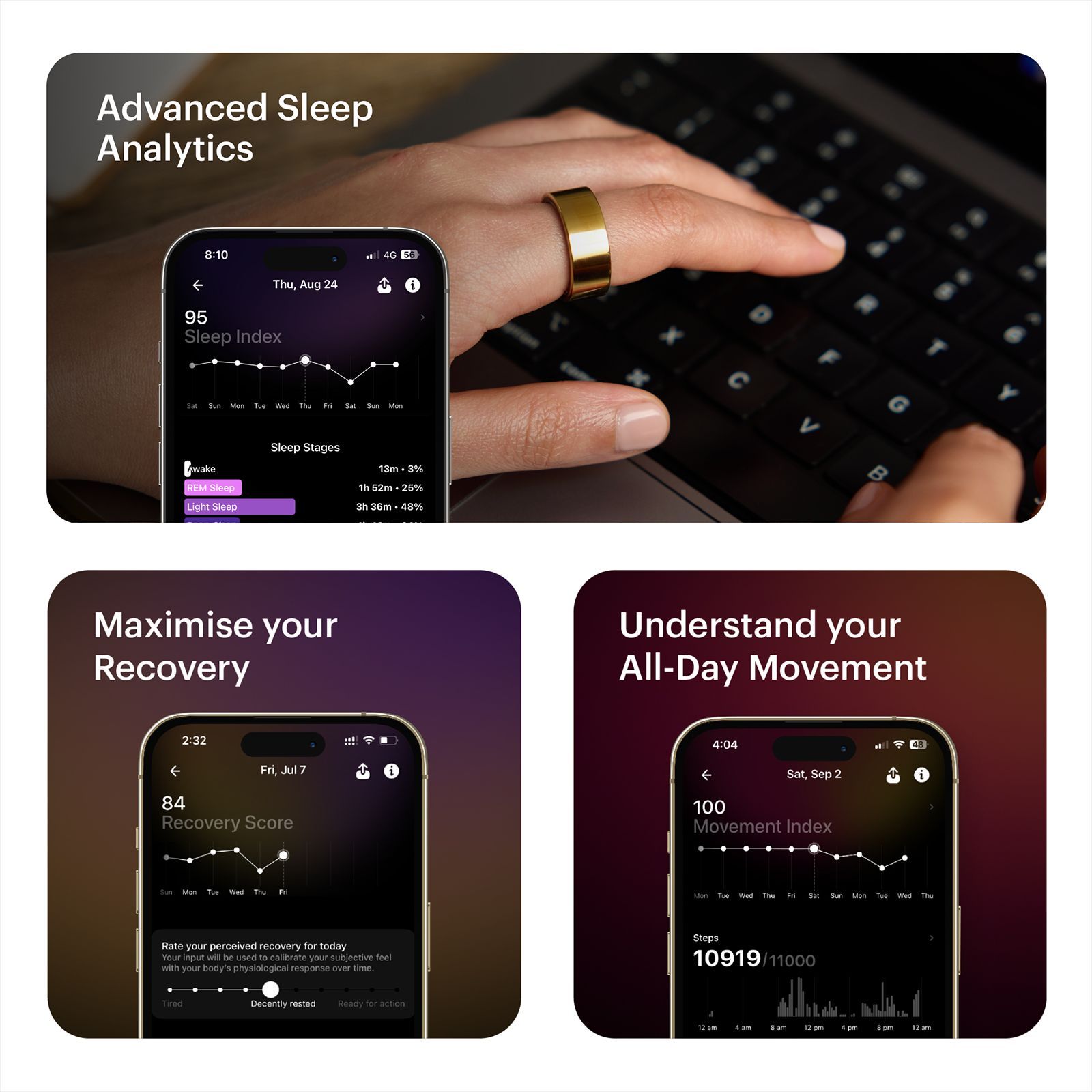 Ultrahuman Ring Air Smart Ring with Activity Tracker (Buy Sizing Kit First, Size 9, Upto 100 Meter Water Resistant, Bionic Gold) Ultrahuman Ring Air Smart Ring with Activity Tracker (Buy Sizing Kit First, Size 9, Upto 100 Meter Water Resistant, Bionic Gold)_9