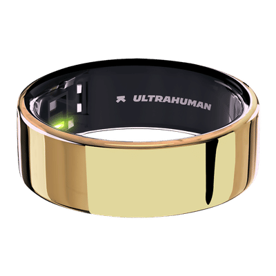 Ultrahuman Ring Air Smart Ring with Activity Tracker (Buy Sizing Kit First, Size 12, Upto 100 Meter Water Resistant, Bionic Gold)