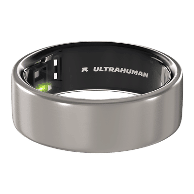 Ultrahuman Ring Air Smart Ring with Activity Tracker (Buy Sizing Kit First, Size 11, 6-Axis Motion Sensors, Raw Titanium)