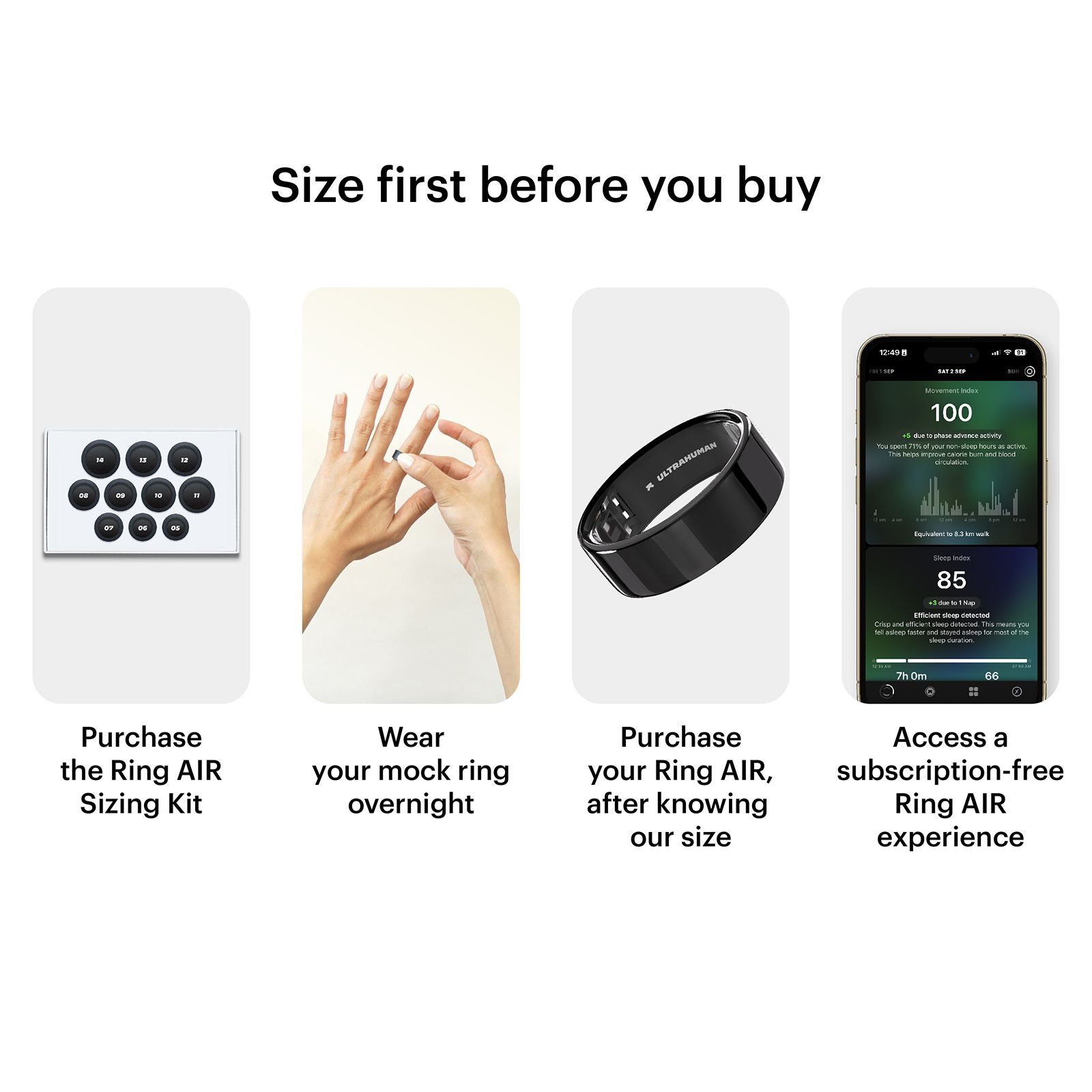 Ultrahuman Ring Air Smart Ring with Activity Tracker (Buy Sizing Kit First, Size 12, 6-Axis Motion Sensors, Raw Titanium)_11