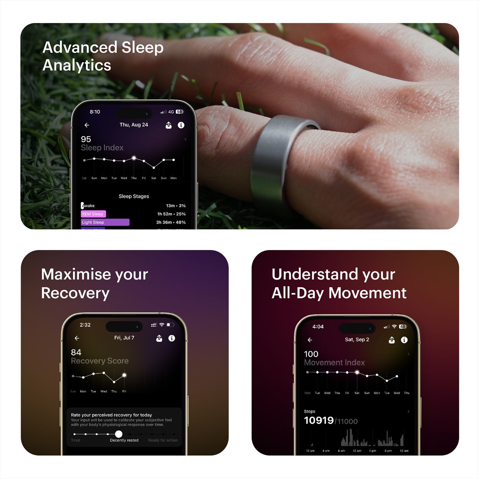 Ultrahuman Ring Air Smart Ring with Activity Tracker (Buy Sizing Kit First, Size 13, 6-Axis Motion Sensors, Raw Titanium)_10
