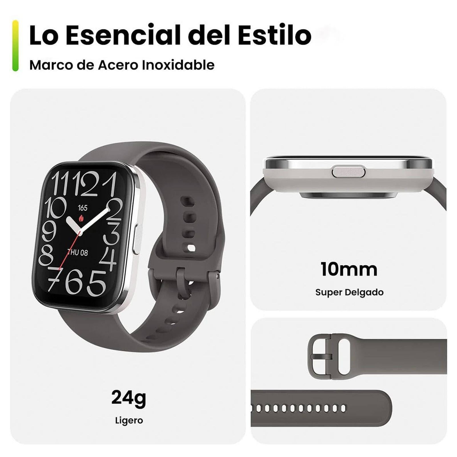 amazfit Bip 5 Unity Smartwatch with Bluetooth Calling (48.5mm TFT HD Display, IP68 Water Resistant, Charcoal Strap)_5