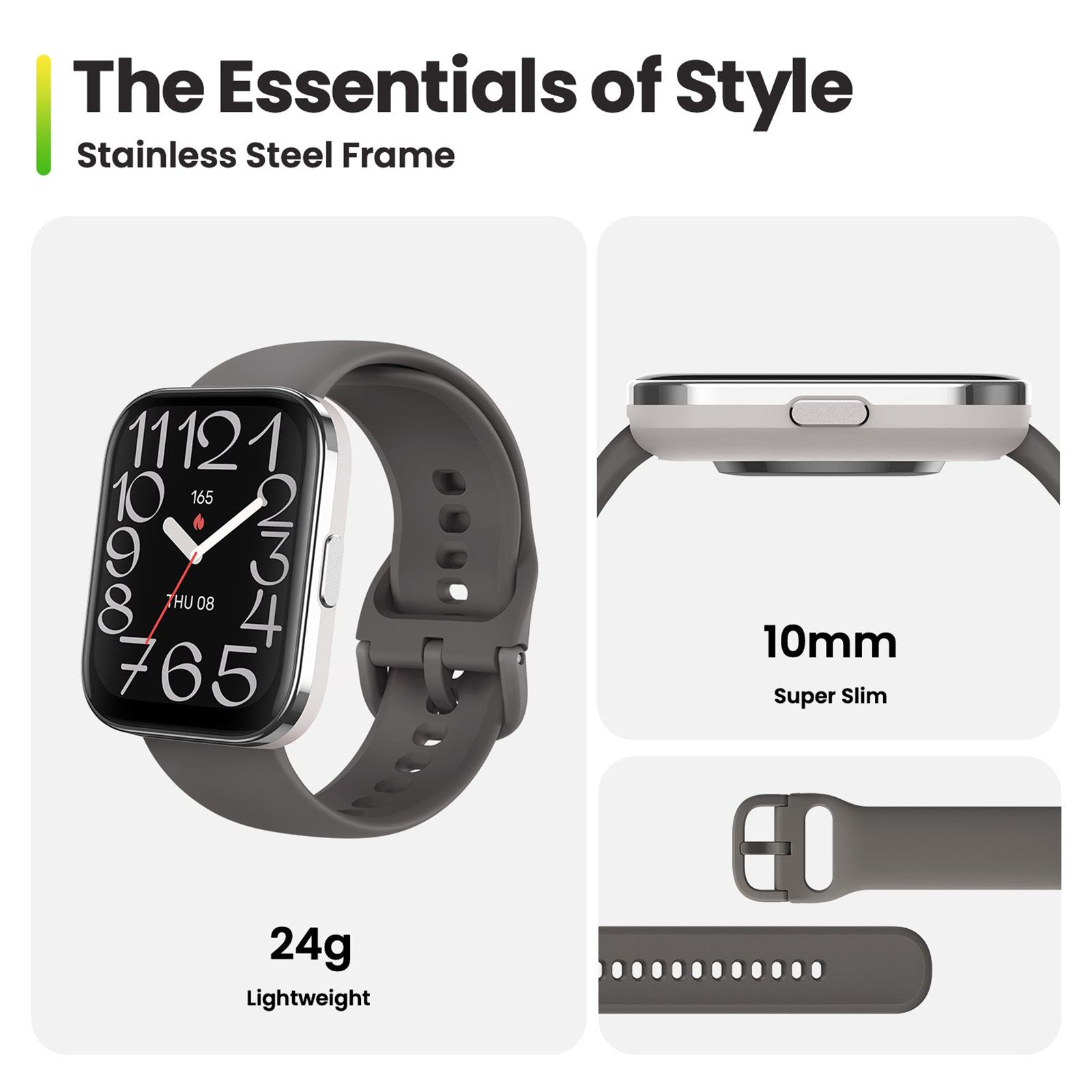 amazfit Bip 5 Unity Smartwatch with Bluetooth Calling (48.5mm TFT HD Display, IP68 Water Resistant, Charcoal Strap)_9