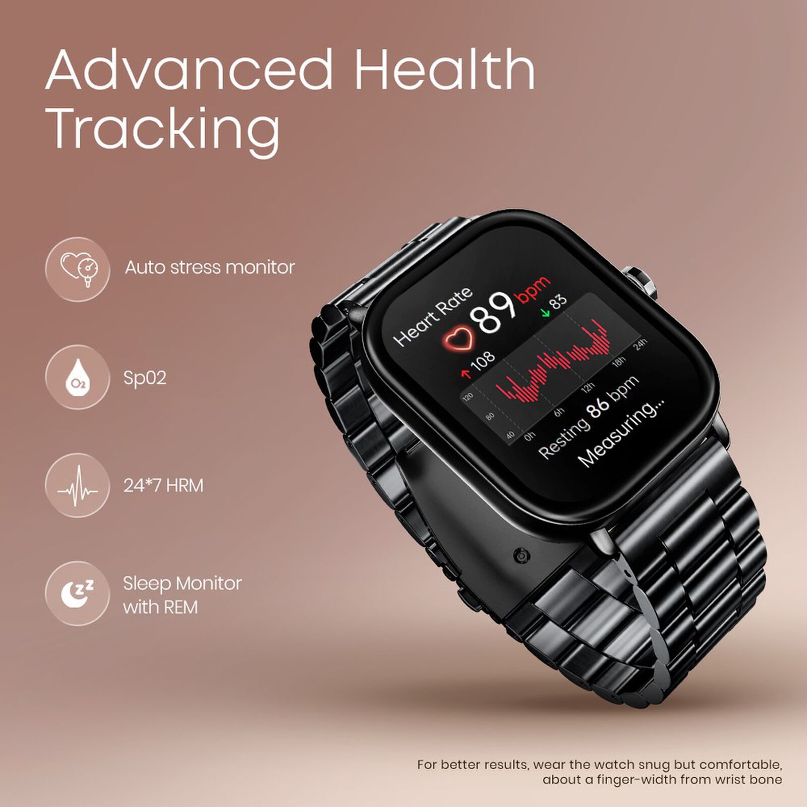 fastrack Radiant FX2 Smartwatch with Bluetooth Calling (52mm AMOLED Display, IP68 Water Resistant, Silver Metal Strap)_10