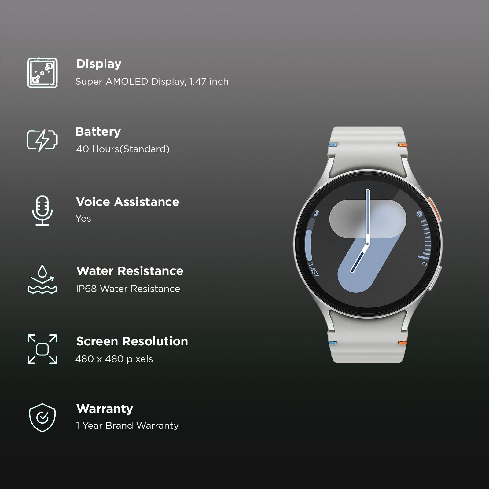SAMSUNG Galaxy Watch7 Wi-Fi+4G SIM Wear OS Smartwatch (37.3mm Super AMOLED Display, 3nm Processor, Dual-Frequency GPS, Silver Strap) SAMSUNG Galaxy Watch7 Wi-Fi+4G SIM Wear OS Smartwatch (37.3mm Super AMOLED Display, 3nm Processor, Dual-Frequency GPS, Silver Strap)_2