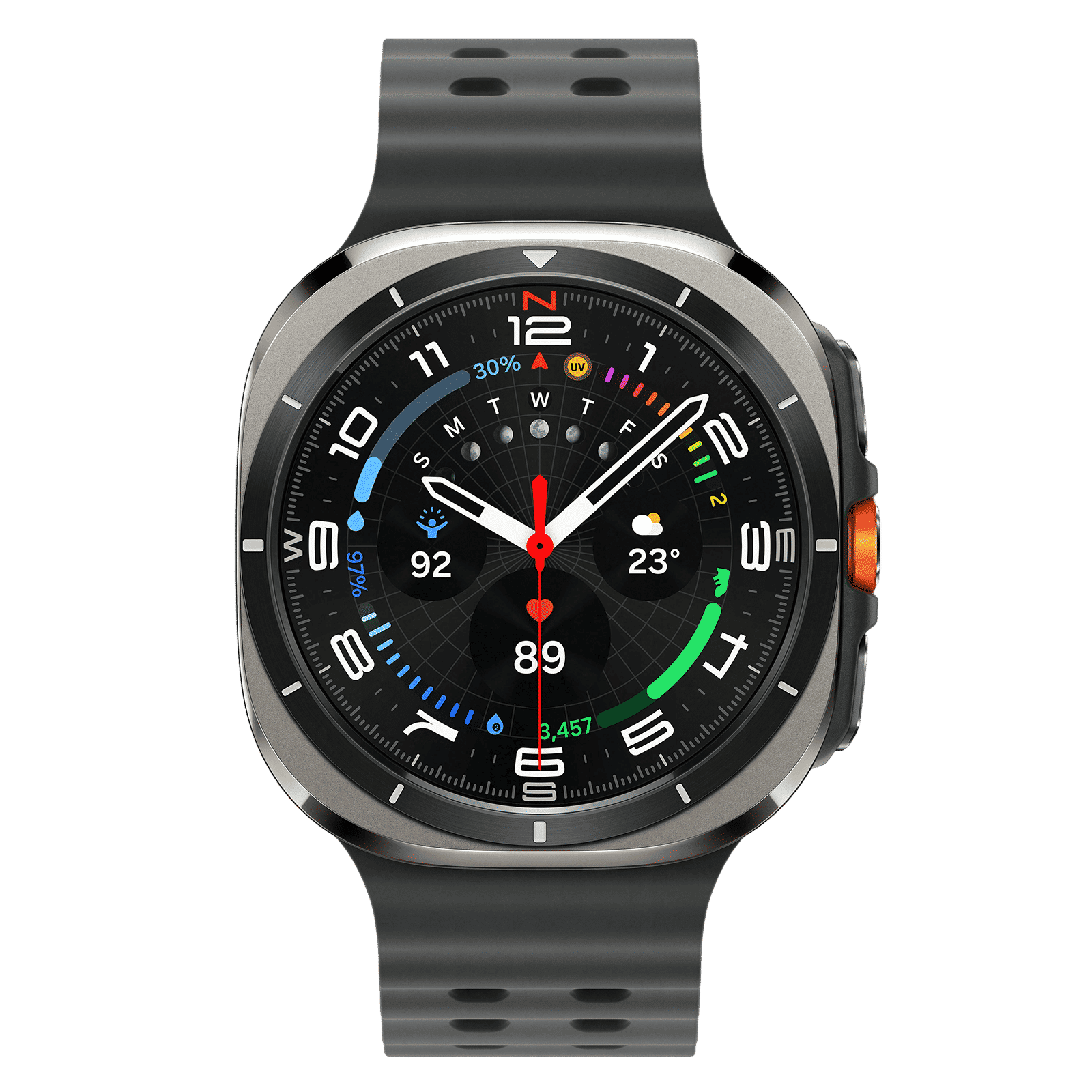 SAMSUNG Galaxy Watch Ultra Wi-Fi+4G SIM Wear OS Smartwatch (37.3mm Super AMOLED Display, 3nm Processor, Dual-Frequency GPS, Dark Gray Strap)_1