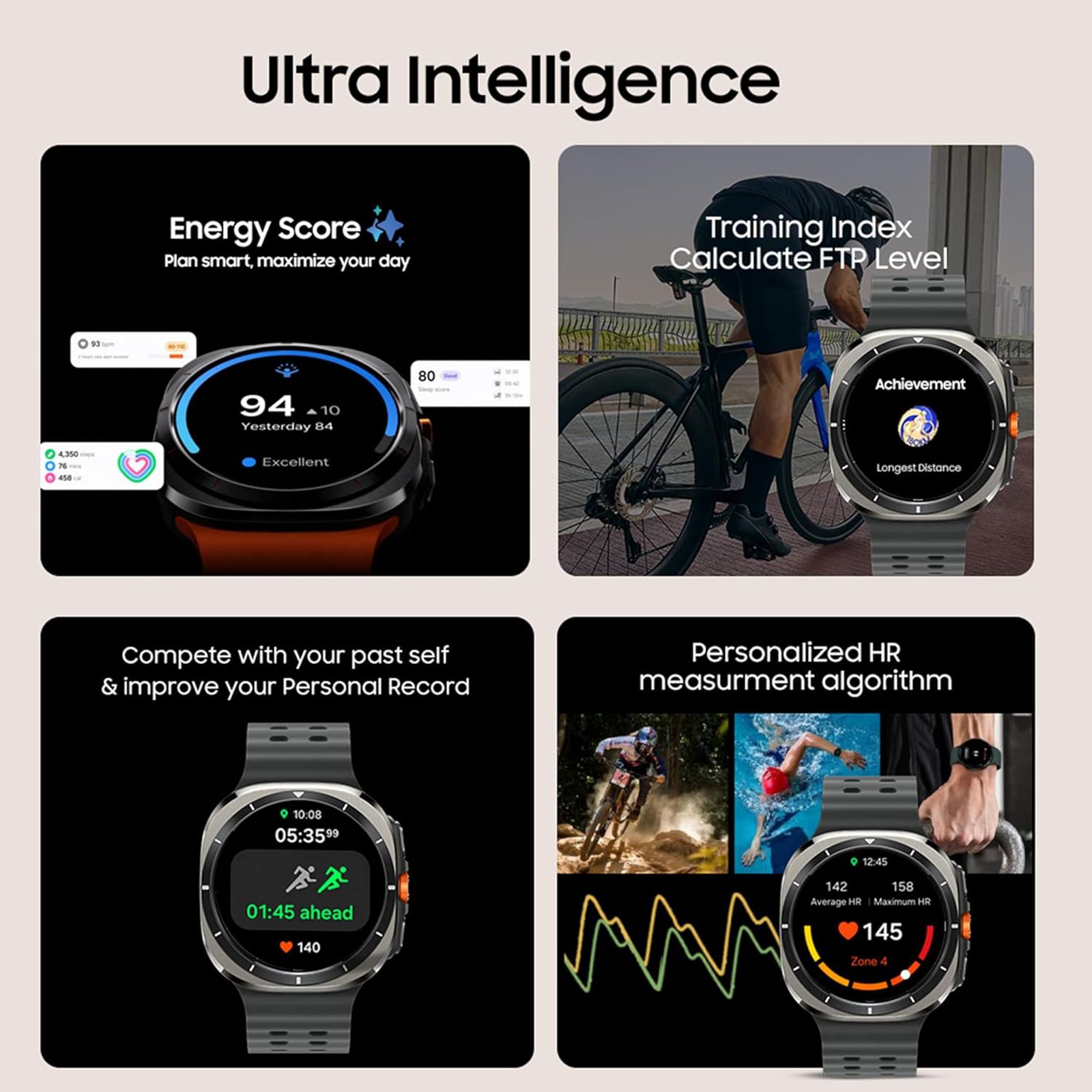 SAMSUNG Galaxy Watch Ultra Wi-Fi+4G SIM Wear OS Smartwatch (37.3mm Super AMOLED Display, 3nm Processor, Dual-Frequency GPS, Dark Gray Strap)_12