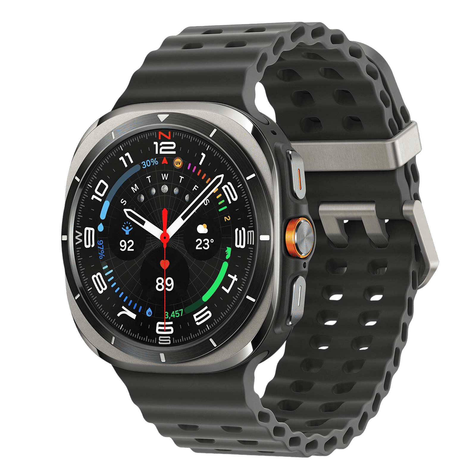 SAMSUNG Galaxy Watch Ultra Wi-Fi+4G SIM Wear OS Smartwatch (37.3mm Super AMOLED Display, 3nm Processor, Dual-Frequency GPS, Dark Gray Strap)_3