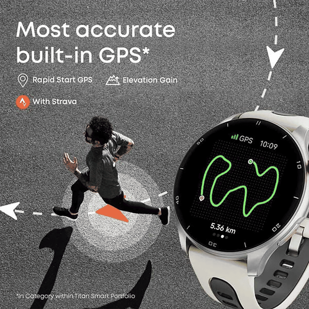 TITAN Celestor Smartwatch with Bluetooth Calling (36mm AMOLED Display, Beige Strap)_4