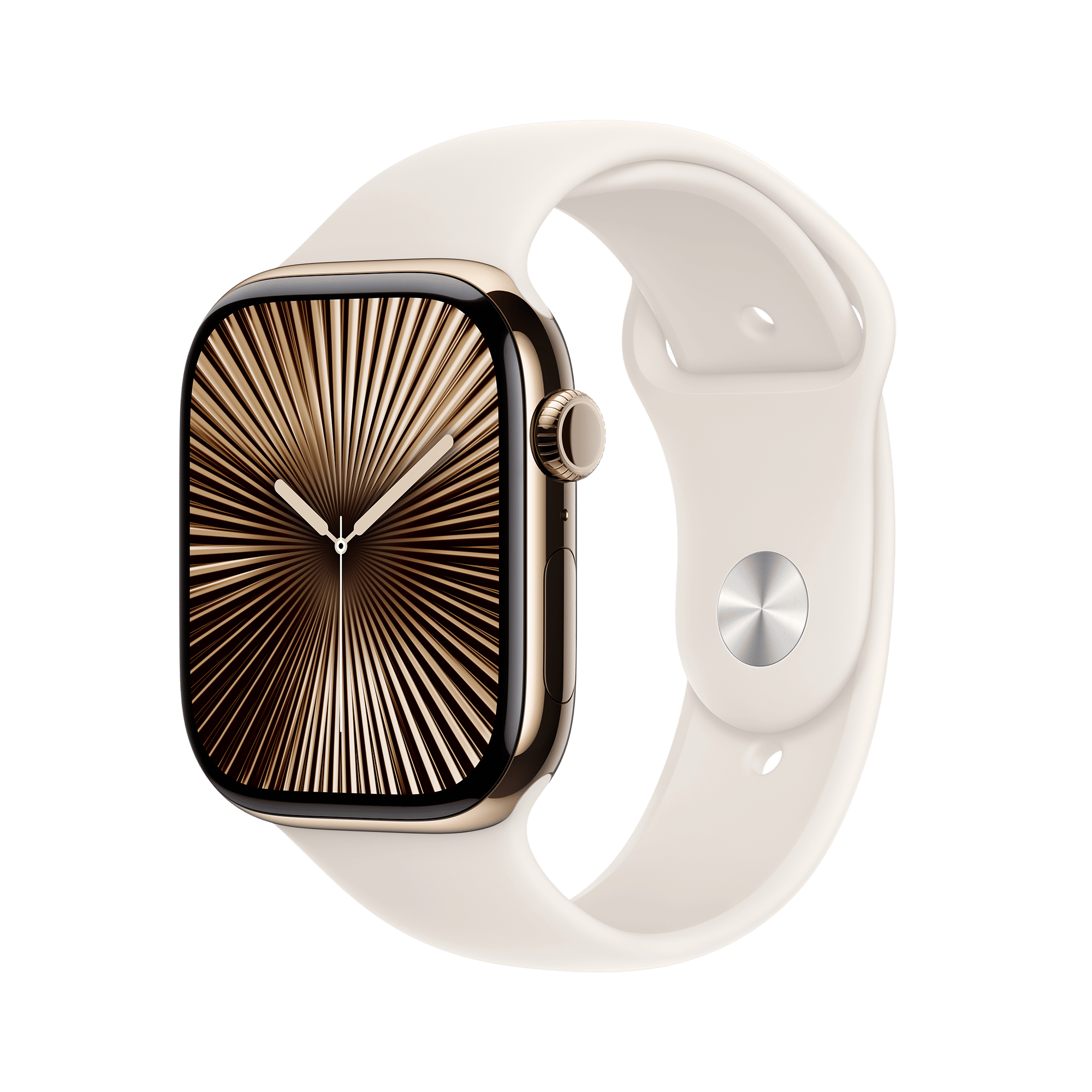 Apple Watch Series 10 GPS+Cellular with Sport Band - S/M (46mm Retina LTPO3 OLED Display, Gold Titanium Case)_1