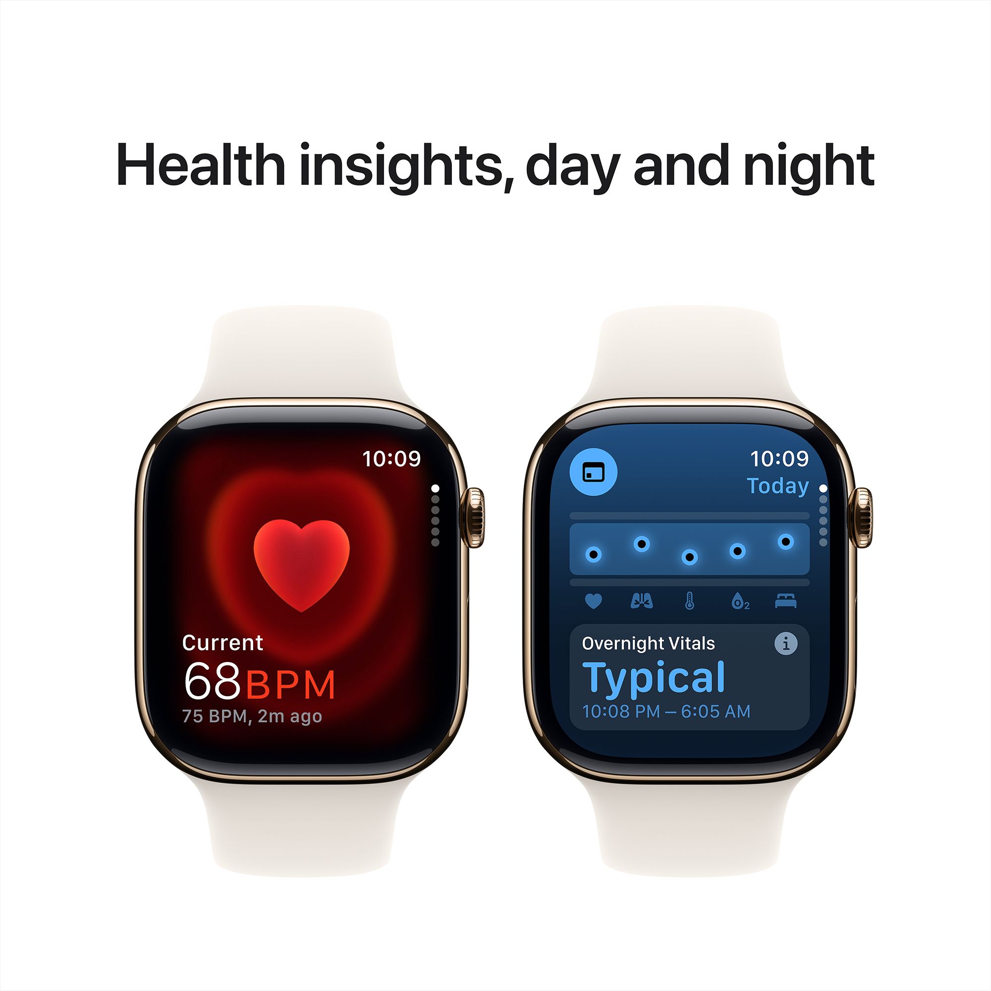 Apple Watch Series 10 GPS+Cellular with Sport Band - S/M (46mm Retina LTPO3 OLED Display, Gold Titanium Case)_5