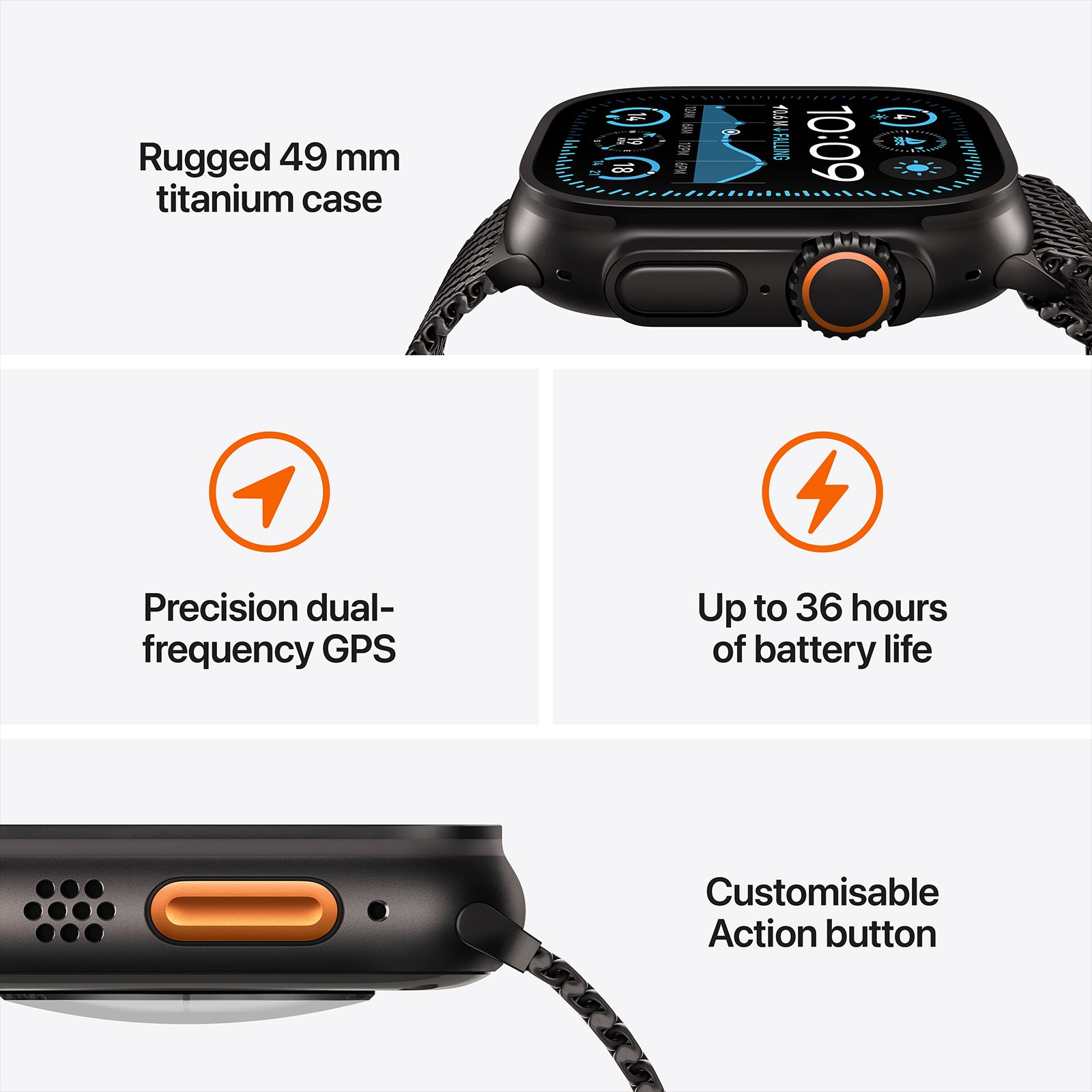 Apple Watch Ultra 2 GPS+LTE with Ocean Band (49mm Retina LTPO2 OLED Display, Black Titanium Case) Apple Watch Ultra 2 GPS+LTE with Ocean Band (49mm Retina LTPO2 OLED Display, Black Titanium Case)_3