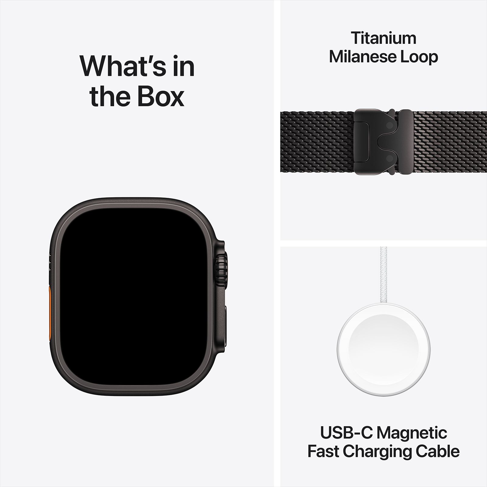Apple Watch Ultra 2 GPS+LTE with Titanium Milanese Loop - L (49mm Retina LTPO2 OLED Display, Black Titanium Case)_9