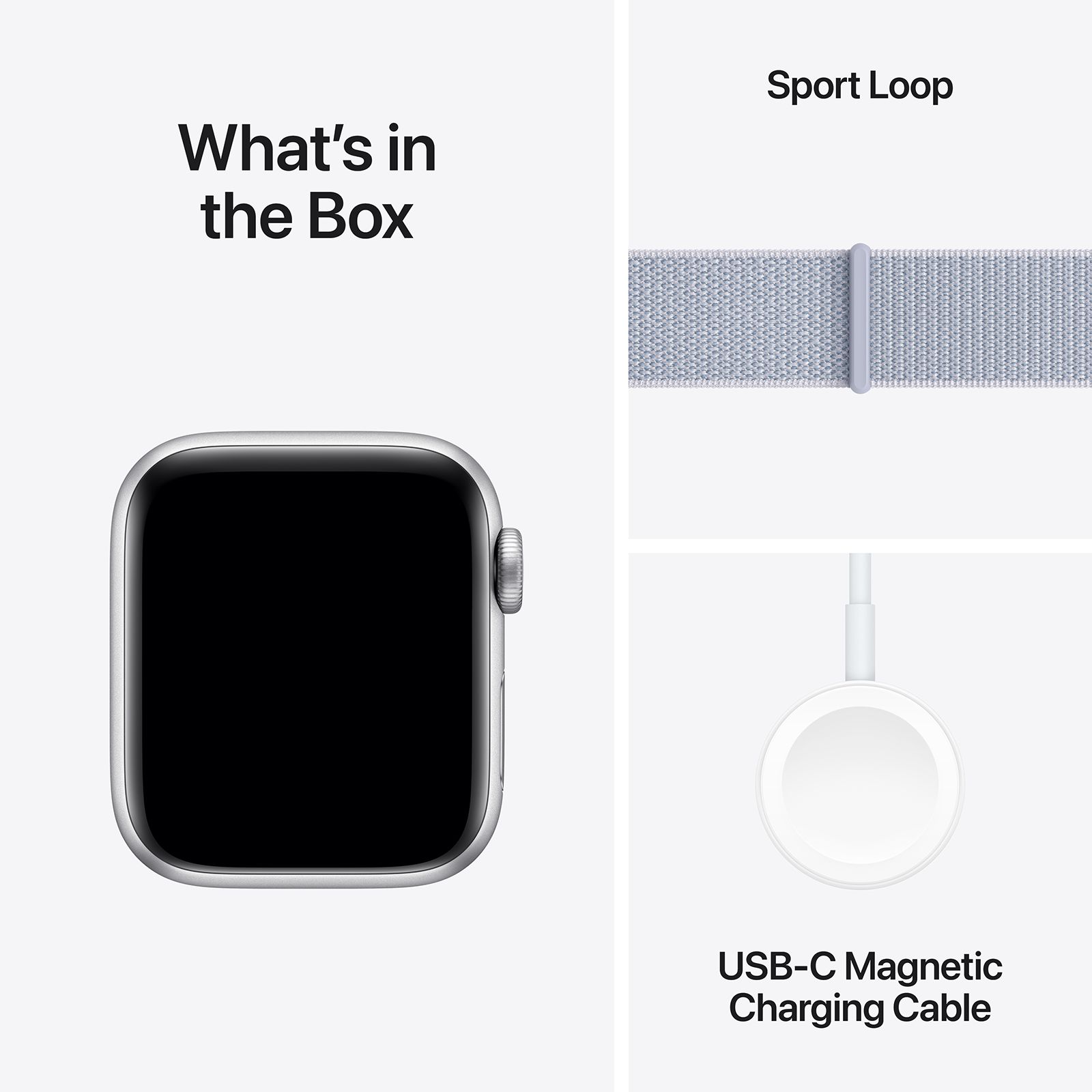 Apple Watch SE GPS with Blue Cloud Sport Loop (40mm Retina LTPO OLED Display, Silver Aluminium Case)_7