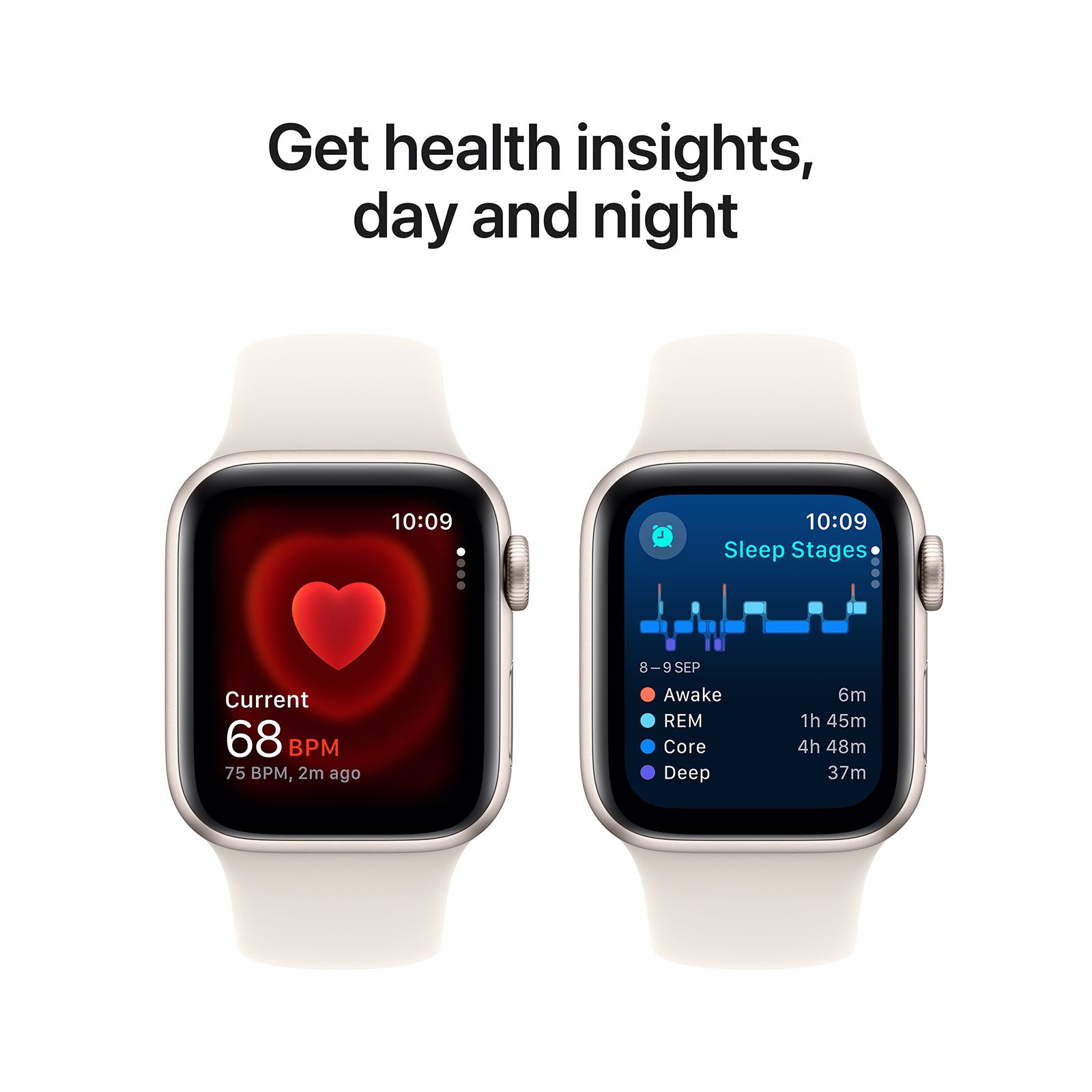 Apple Watch SE GPS with Starlight Sport Band - M/L (40mm Retina LTPO OLED Display, Starlight Aluminium Case)_5
