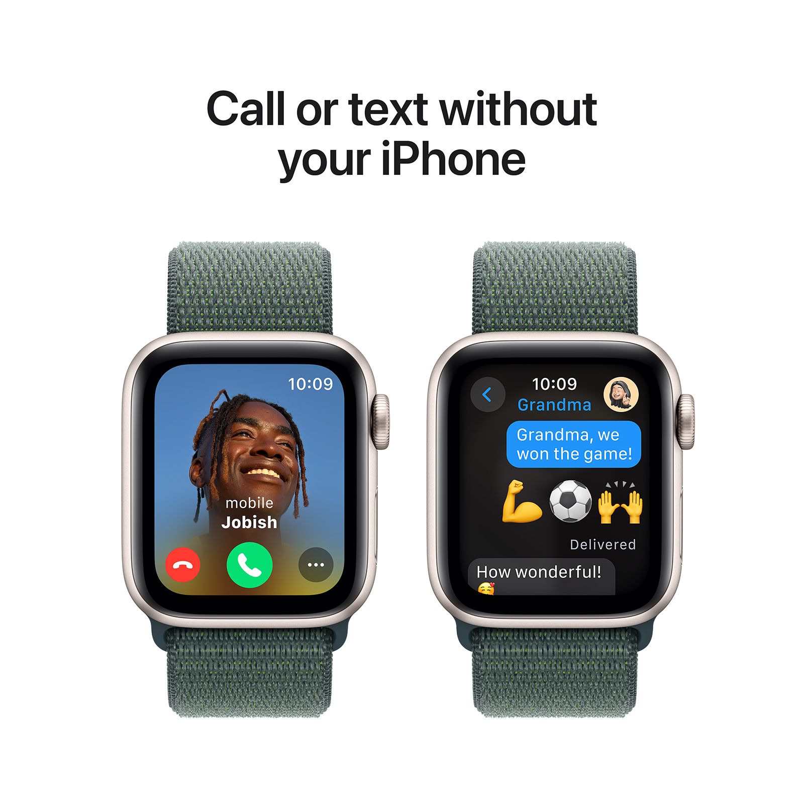 Apple Watch SE GPS with Lake Green Sport Loop (40mm Retina LTPO OLED Display, Starlight Aluminium Case)_4