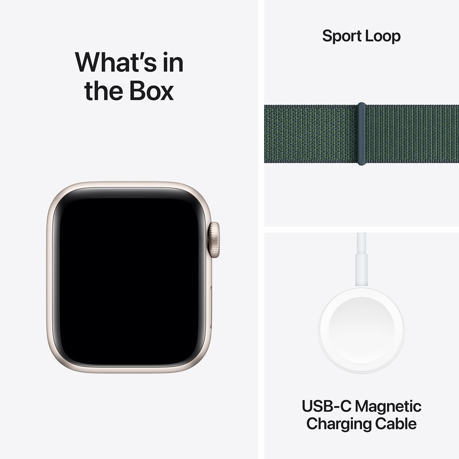 Apple Watch SE GPS with Lake Green Sport Loop (40mm Retina LTPO OLED Display, Starlight Aluminium Case)_7