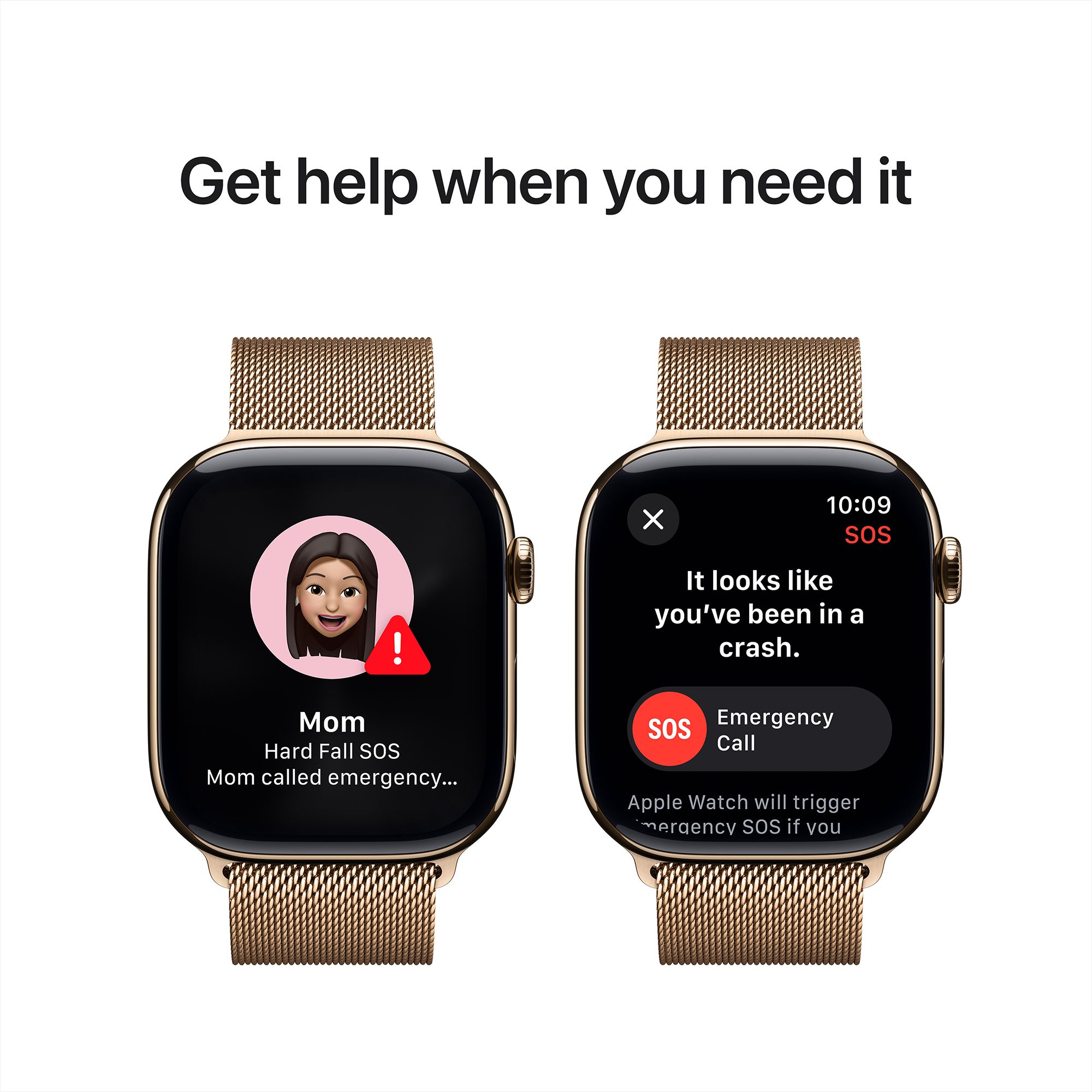 Apple Watch Series 10 GPS+LTE with Milanese Loop - S/M (46mm Retina LTPO3 OLED Display, Gold Titanium Case)_6
