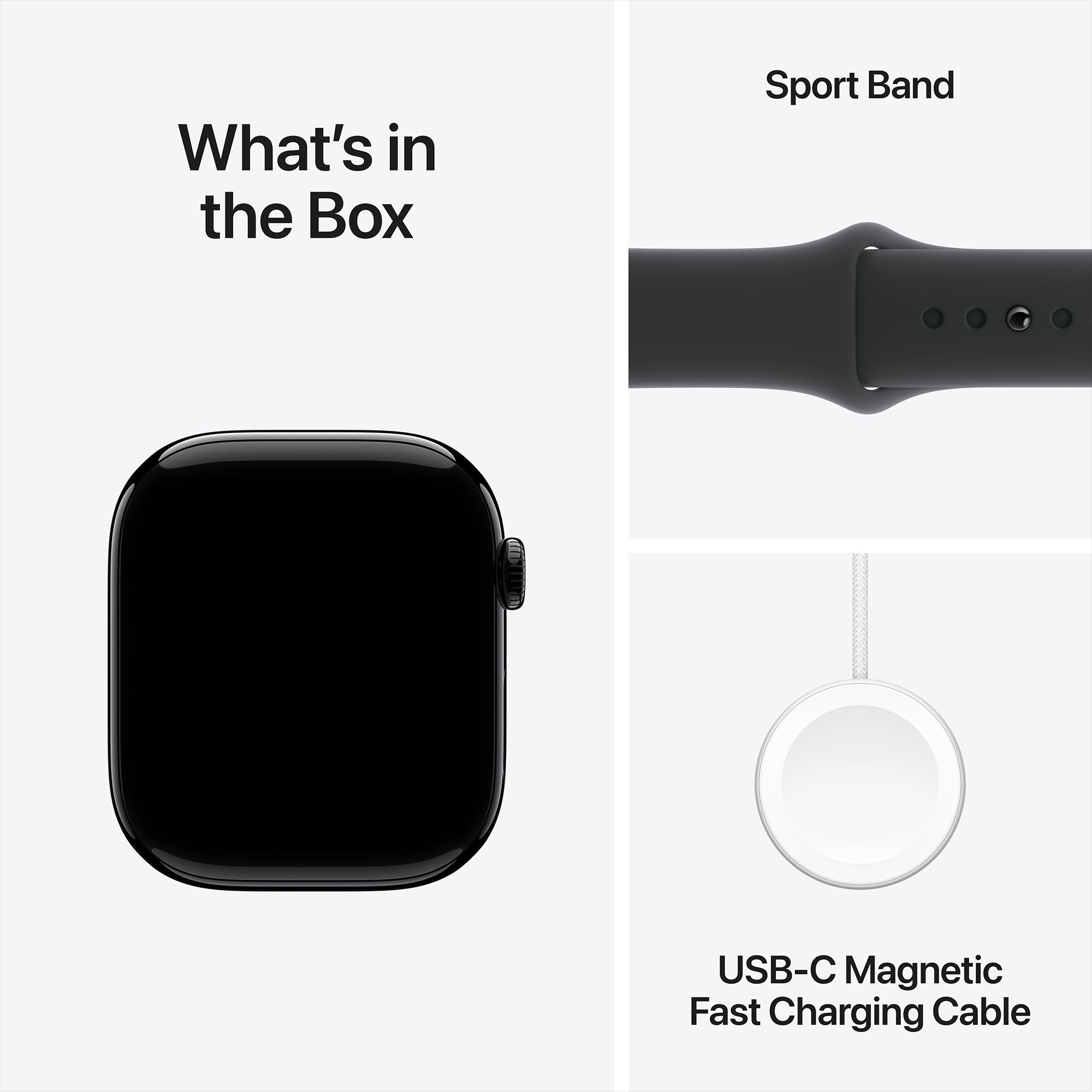 Apple Watch Series 10 GPS with Sport Band - M/L (46mm Retina LTPO3 OLED Display, Jet Black Aluminium Case)_9