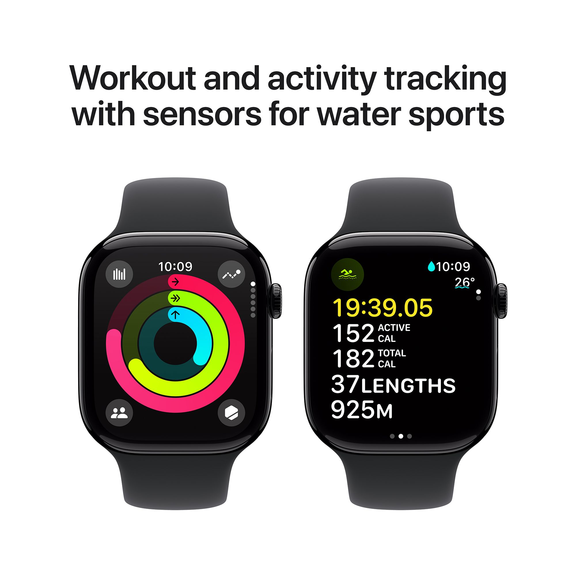 Apple Watch Series 10 GPS+LTE with Sport Band - M/L (46mm Retina LTPO3 OLED Display, Jet Black Aluminium Case) Apple Watch Series 10 GPS+LTE with Sport Band - M/L (46mm Retina LTPO3 OLED Display, Jet Black Aluminium Case)_4