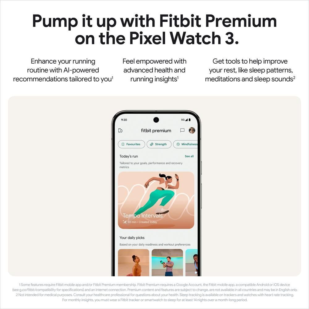 Google Pixel Watch 3 Wi-Fi+Bluetooth Wear OS 5.0 Smartwatch (41mm AMOLED Display, Snapdragon W5 Gen 1 Cortex-M33 co-processor, Fall Detection, Obsidian Active Band)_10