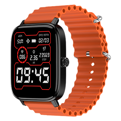 noise Ripple Silicon Strap for noise ColorFit, Mettalix, Noisefit, Force Plus & Endeavour (22mm) (Sweat Resistant, Orange)