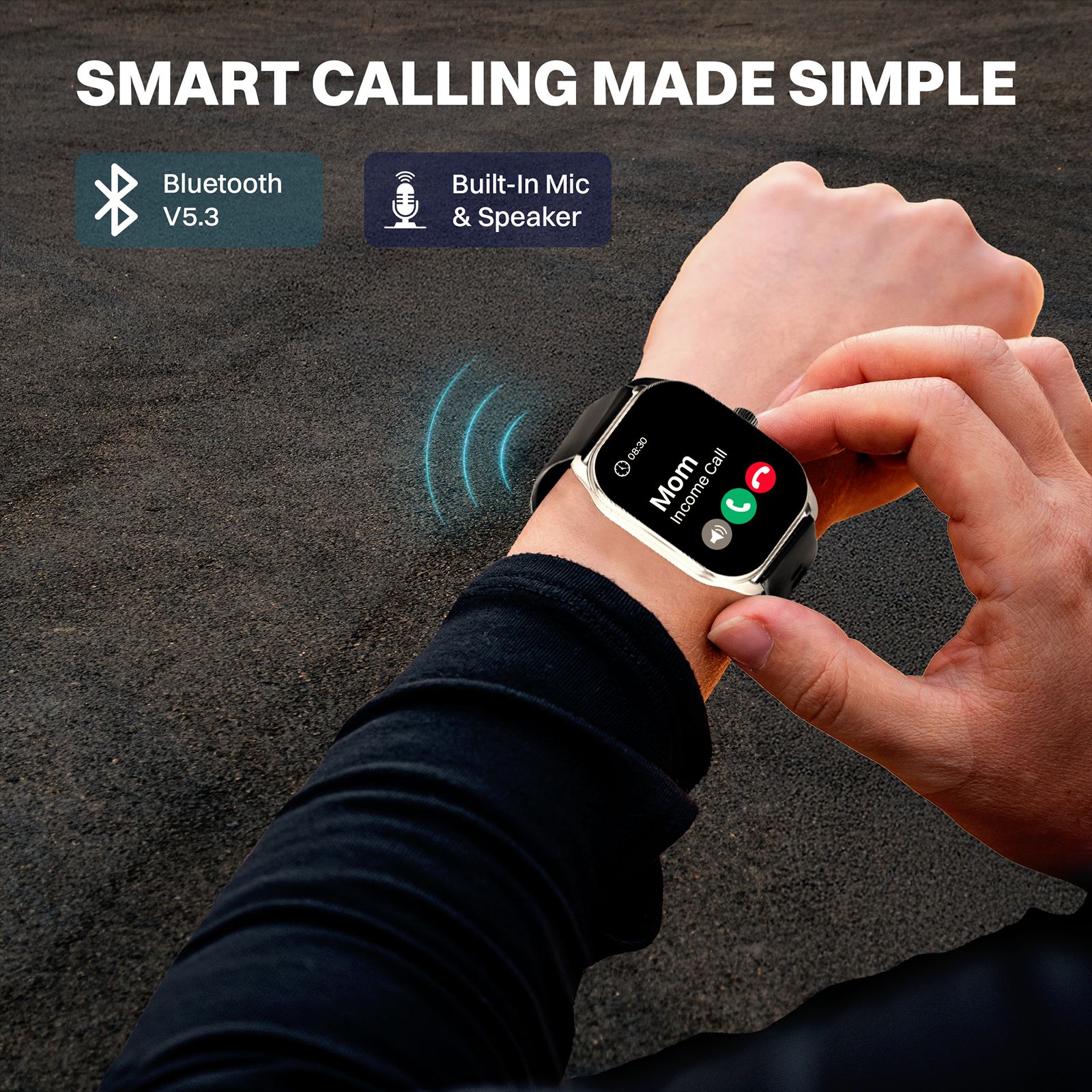 Croma Squad CS Smartwatch with Bluetooth Calling (2025 Model, 51.05mm Curved IPS Display, IP68 Water Resistant, Black)_6