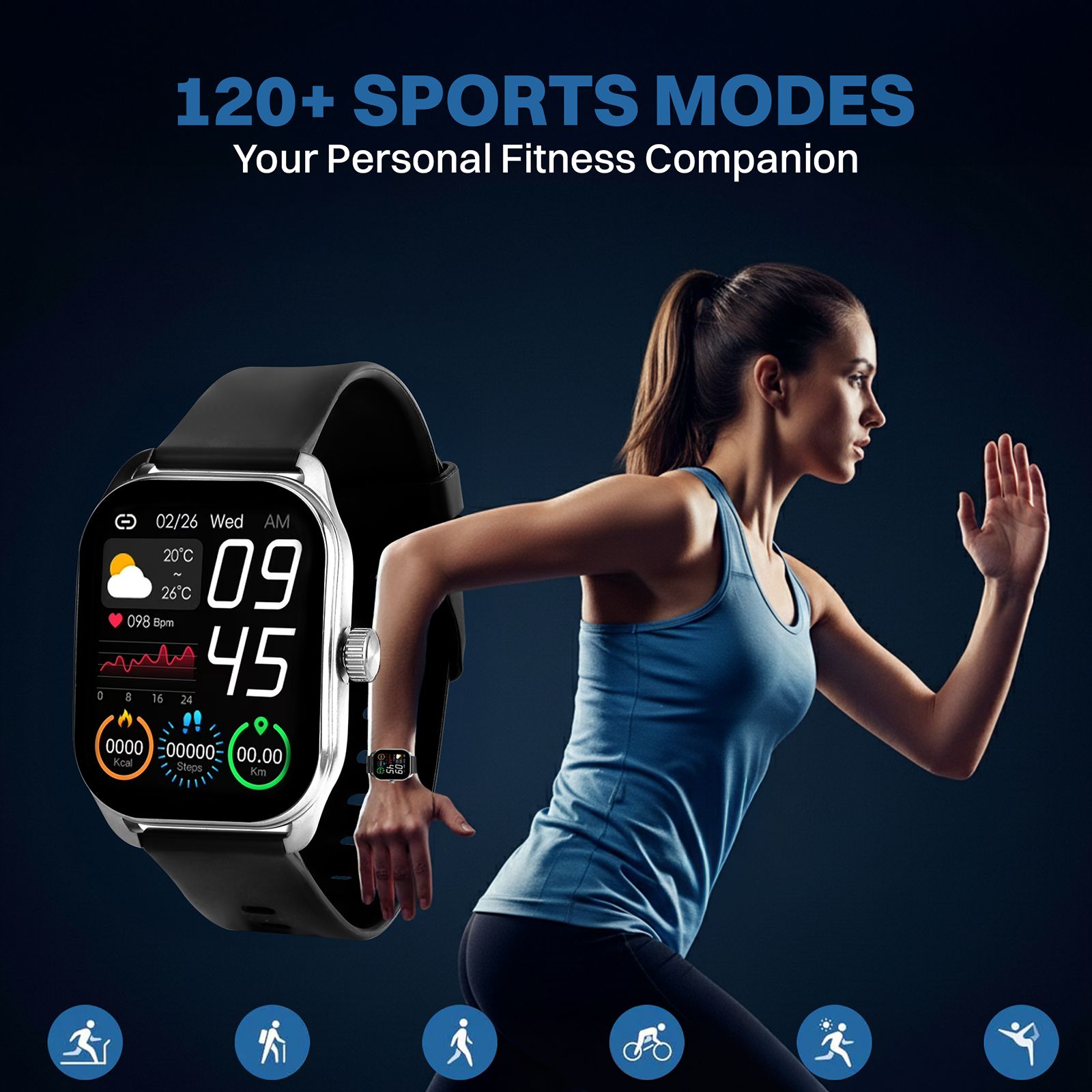Croma Squad CS Smartwatch with Bluetooth Calling (2025 Model, 51.05mm Curved IPS Display, IP68 Water Resistant, Black)_7
