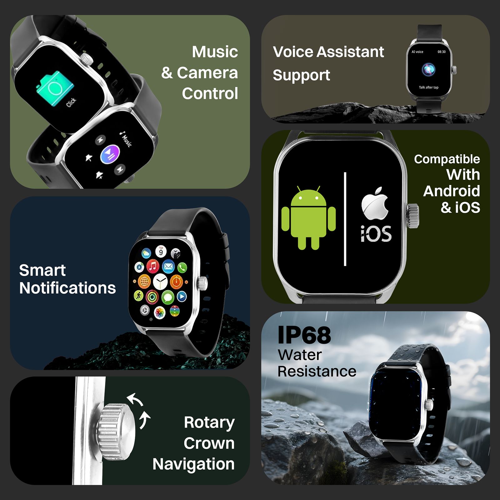 Croma Squad CS Smartwatch with Bluetooth Calling (2025 Model, 51.05mm Curved IPS Display, IP68 Water Resistant, Black)_10