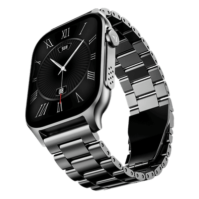 boAt Ultima Ember Smartwatch with Bluetooth Calling (49.7mm AMOLED Display, IP68 Water Resistant, Steel Black Strap)