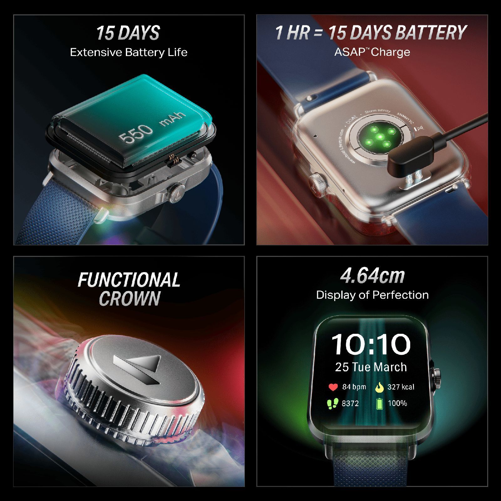 boAt Storm Infinity Smartwatch with Bluetooth Calling (46.48mm HD Display, IP68 Dust, Sweat and Splash Proof, Deep Blue)_17