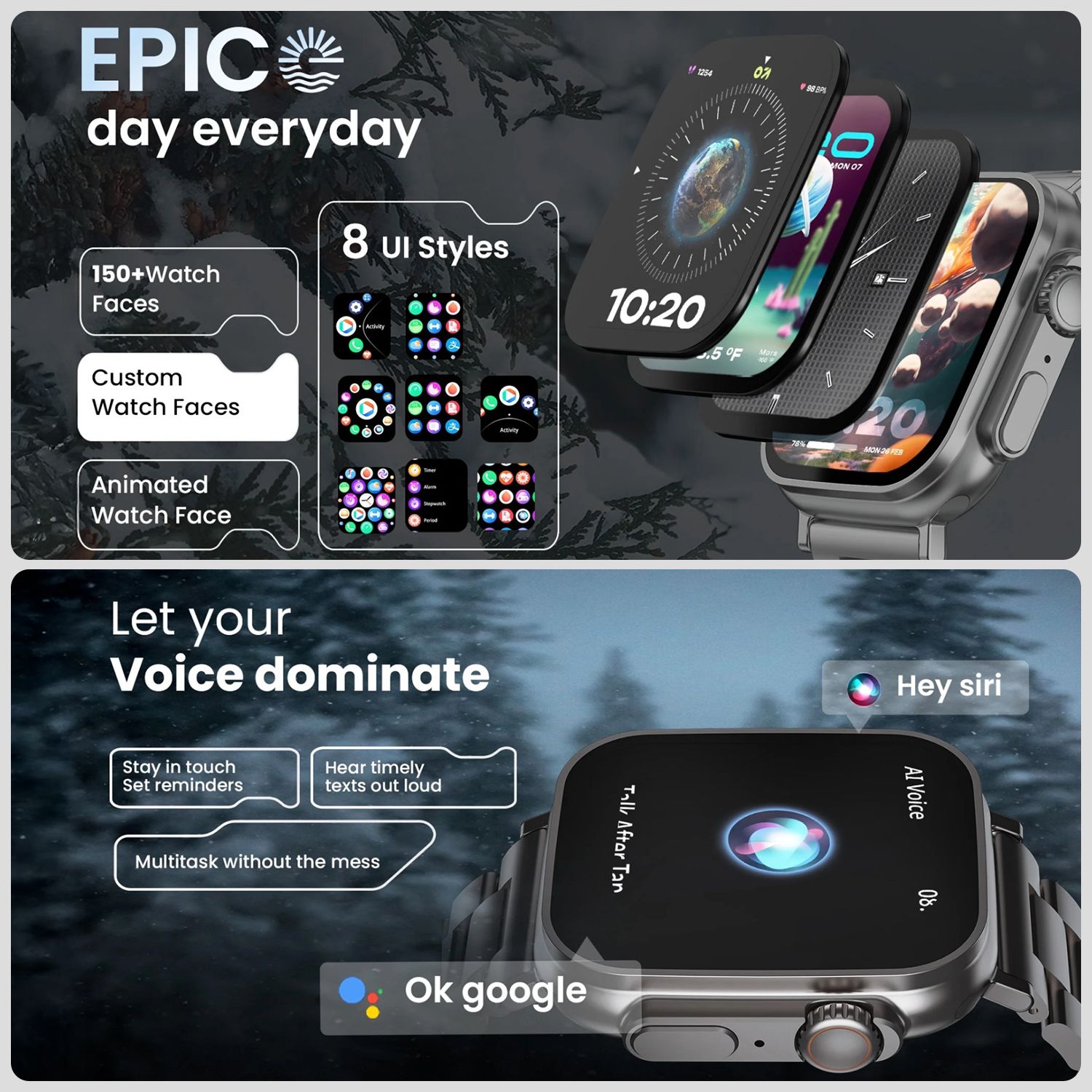 GOBOULT Crown Bluetooth Calling Android OS Smartwatch (49.5mm HD Display, Working Crown, Black Strap)_7