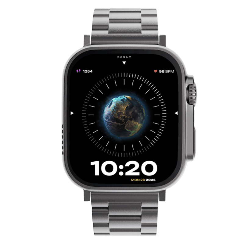 GOBOULT Crown Bluetooth Calling Android OS Smartwatch (49.5mm HD Display, Working Crown, Silver Strap) GOBOULT Crown Bluetooth Calling Android OS Smartwatch (49.5mm HD Display, Working Crown, Silver Strap)_1