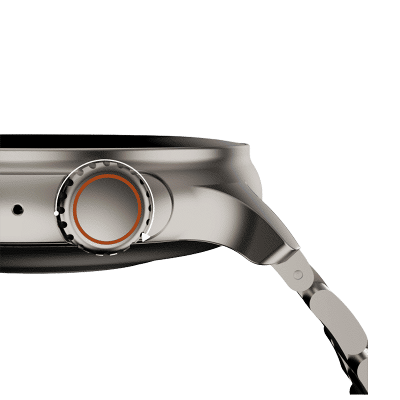 GOBOULT Crown R Pro Bluetooth Calling Android OS Smartwatch (36.3mm Super AMOLED Display, Working Crown, Silver Strap)_4