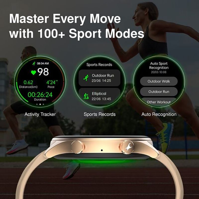 fastrack Optimus 2 Pro Smartwatch with Bluetooth Calling (36.3mm AMOLED Display, IP68 Water Resistant, Black Strap)_6