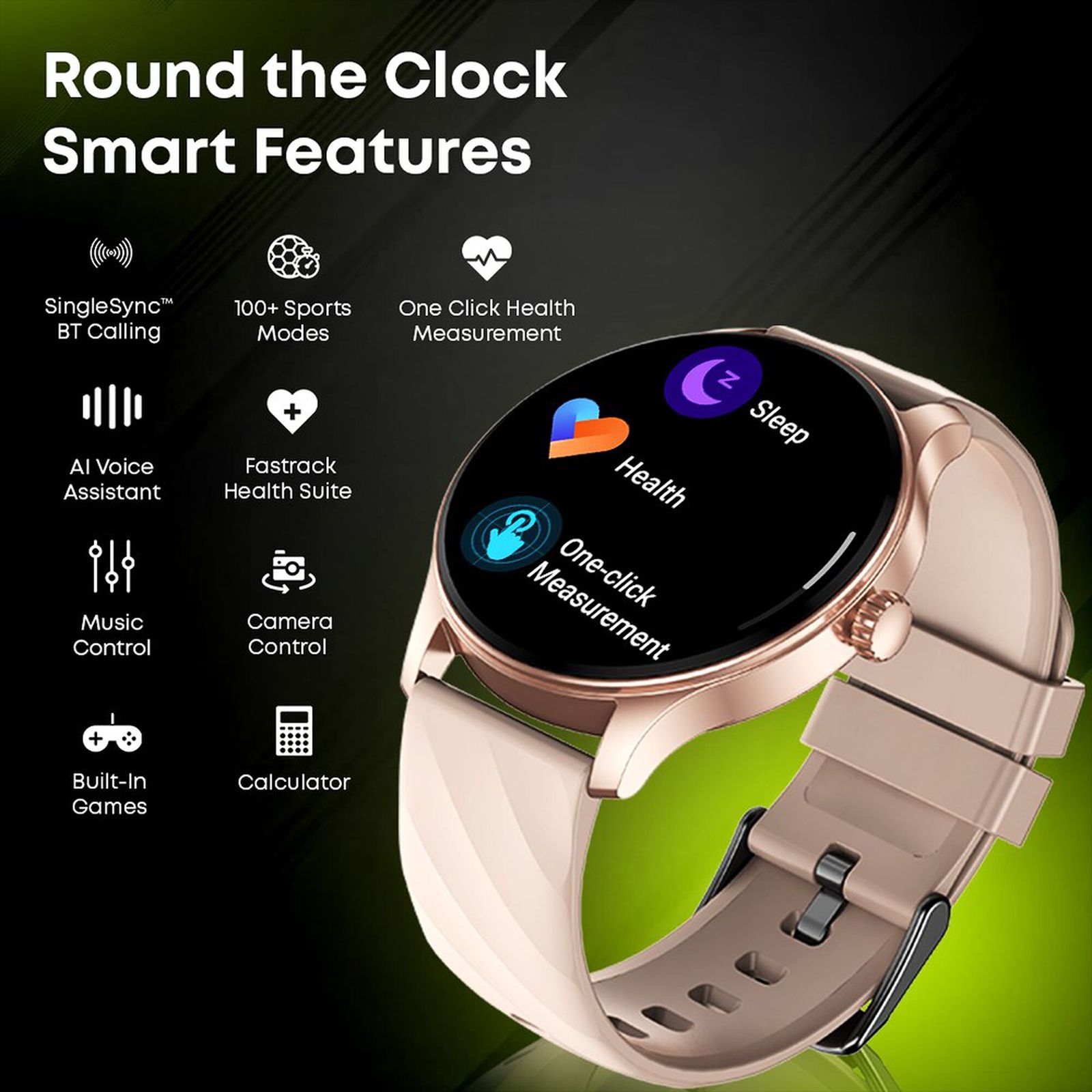 fastrack Revoltt XR1 Smartwatch with Bluetooth Calling (35mm UltraVU HD Display, IP68 Water Resistant, Black Strap)_7