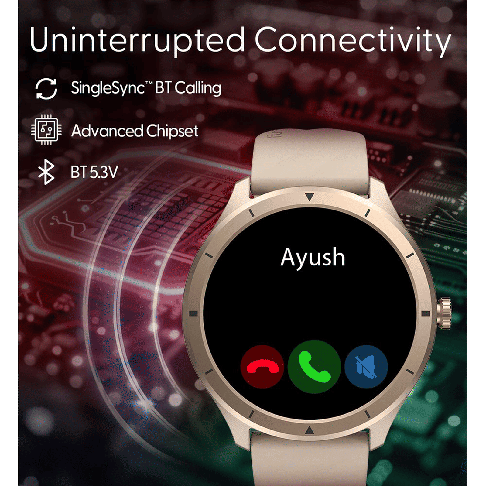 fastrack Revoltt FR2 Smartwatch with Bluetooth Calling (35mm UltraVU TFT Display, IP68 Water Resistant, Black Strap)_5