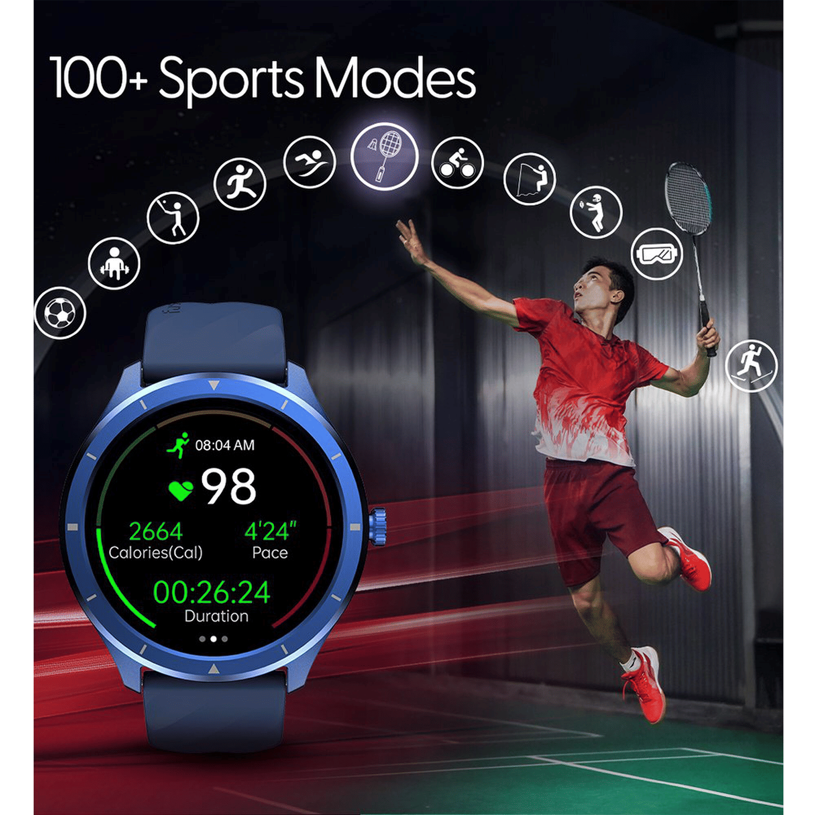 fastrack Revoltt FR2 Smartwatch with Bluetooth Calling (35mm UltraVU TFT Display, IP68 Water Resistant, Black Strap)_6