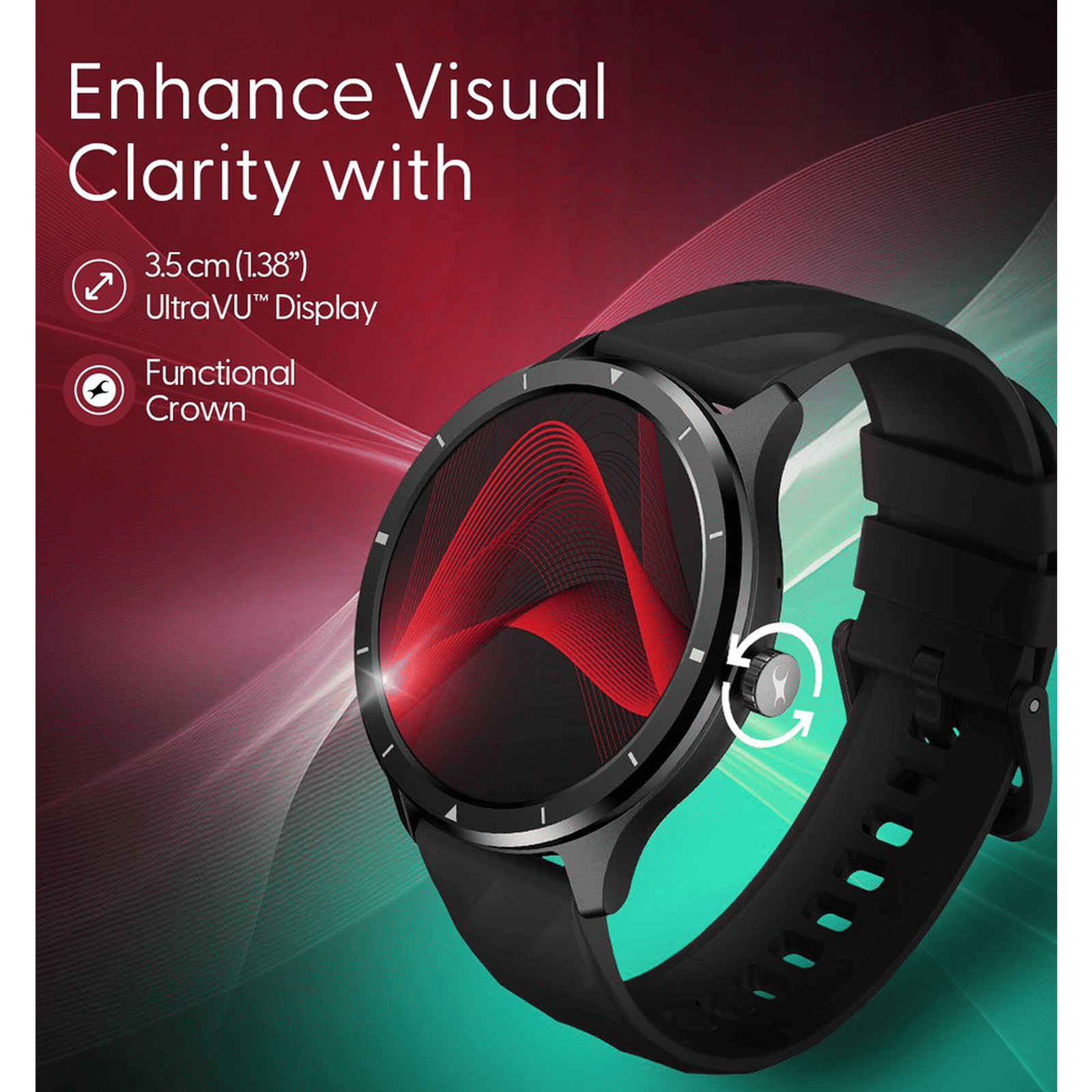 fastrack Revoltt FR2 Smartwatch with Bluetooth Calling (35mm UltraVU TFT Display, IP68 Water Resistant, Black Strap)_4