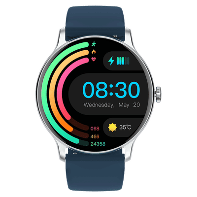 noise NoiseFit Twist Go Smartwatch with
                      Bluetooth Calling (35.30mm, TFT Display, IP67
                      Water Resistant, Silver Blue)
