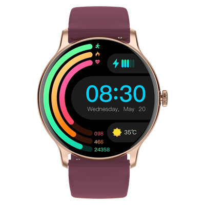 noise NoiseFit Twist Go Smartwatch with Bluetooth Calling (35.30mm, TFT Display, IP67 Water Resistant, Gold Wine)