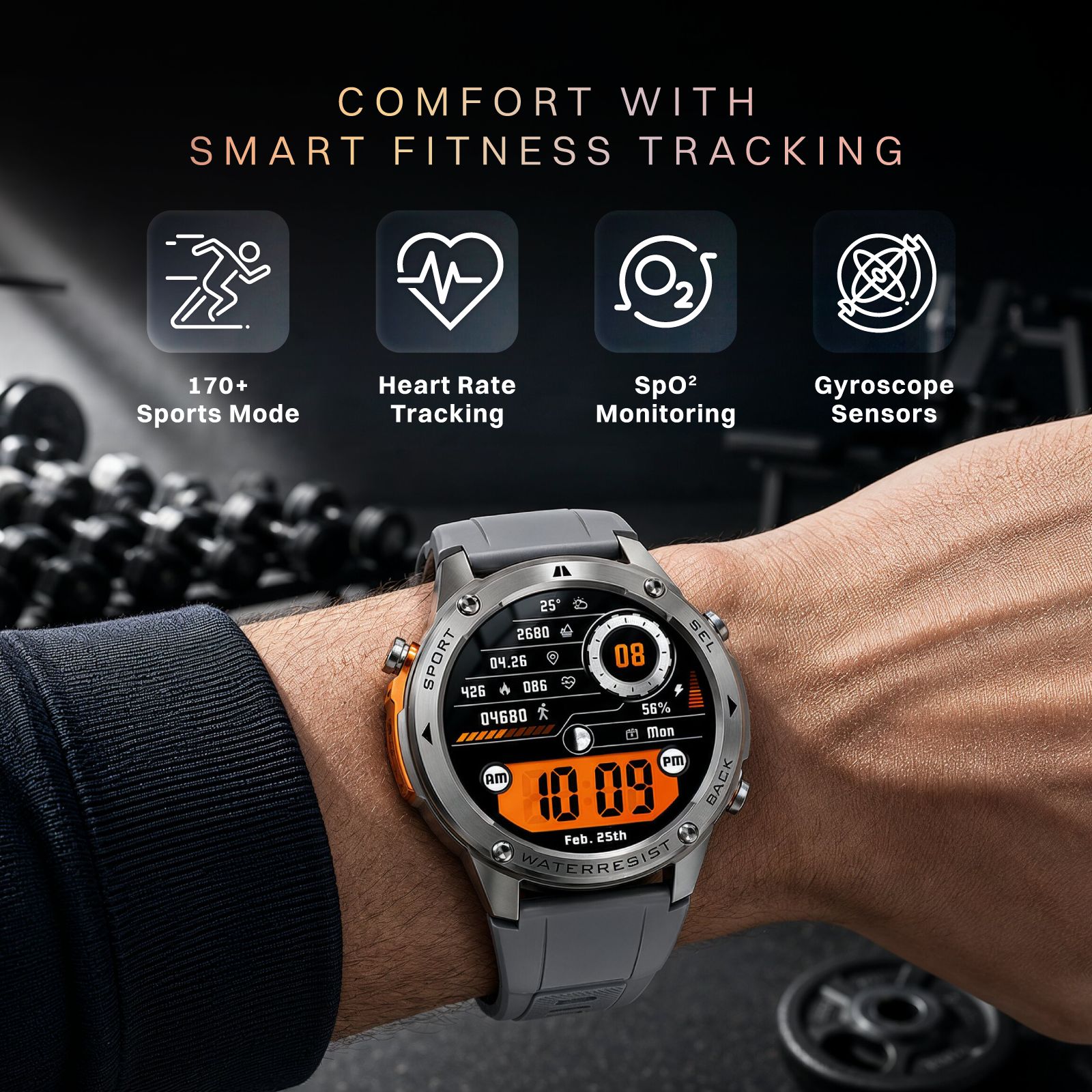 Croma Velocity X1 Smartwatch with Dual Band GPS (36.3mm AMOLED Display, 50M Water Resistant, Black Strap) Croma Velocity X1 Smartwatch with Dual Band GPS (36.3mm AMOLED Display, 50M Water Resistant, Black Strap)_6