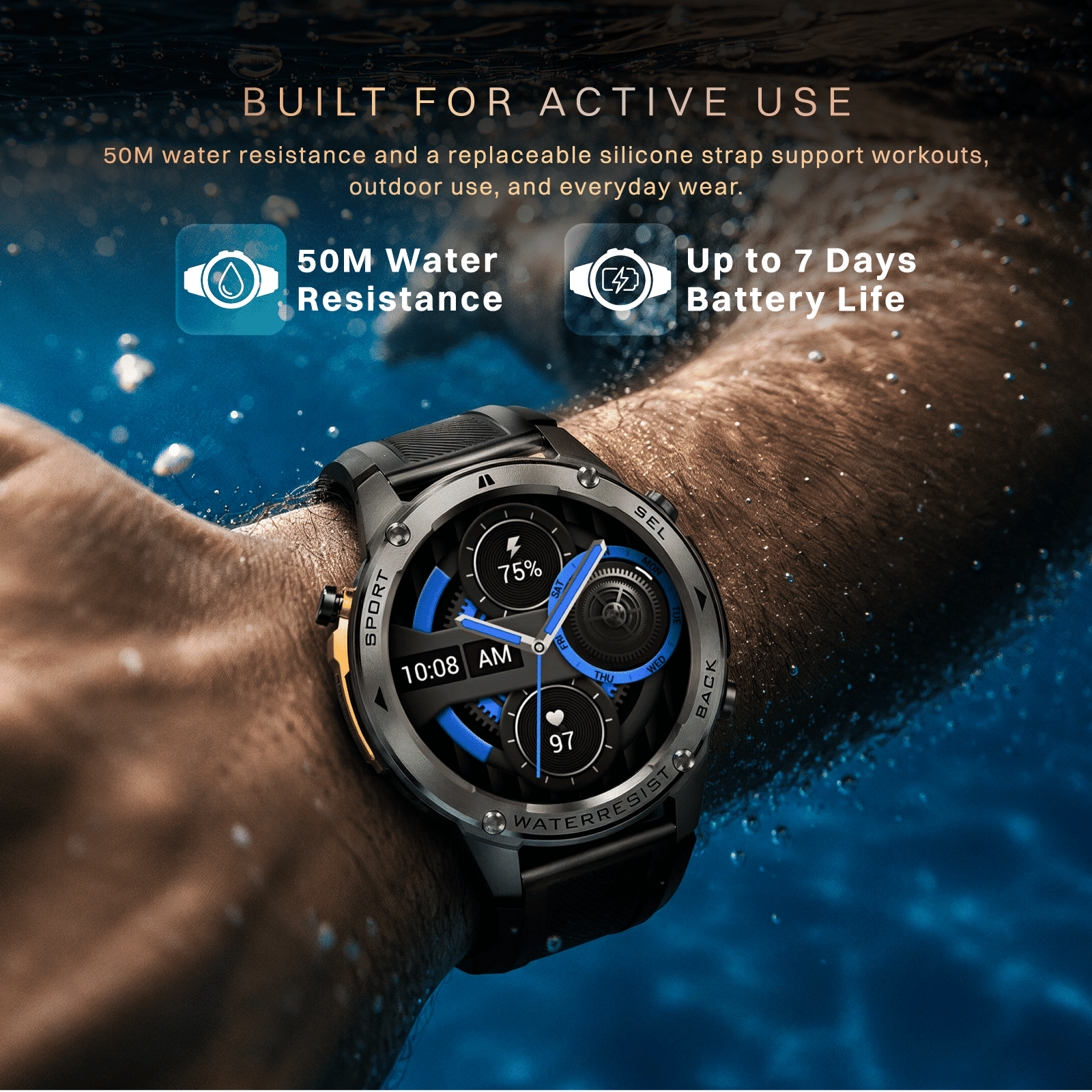 Croma Velocity X1 Smartwatch with Dual Band GPS (36.3mm AMOLED Display, 50M Water Resistant, Black Strap) Croma Velocity X1 Smartwatch with Dual Band GPS (36.3mm AMOLED Display, 50M Water Resistant, Black Strap)_9