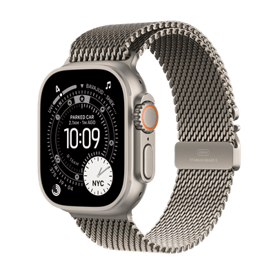Apple Watch Ultra 3 GPS+Cellular with Natural Titanium Milanese Loop - S (49mm Retina LTPO3 OLED Display, Natural Titanium Case)