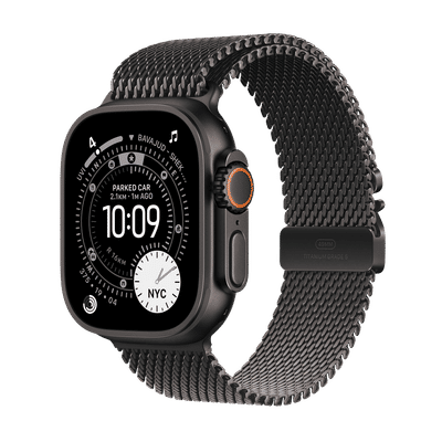 Apple Watch Ultra 3 GPS+Cellular with Black Titanium Milanese Loop - S (49mm Retina LTPO3 OLED Display, Black Titanium Case)