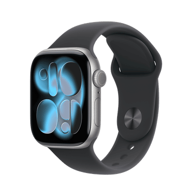 Apple Watch Series 11 GPS with Black Sport Band - S/M (46mm Retina LTPO3 OLED Display, Space Grey Aluminium Case)