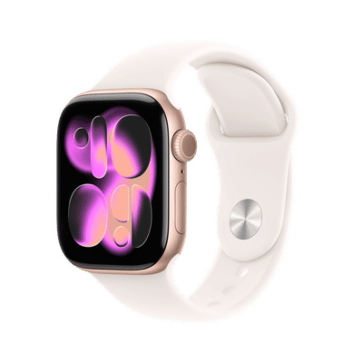 Apple Watch Series 11 GPS with Light Blush Sport Band - M/L (46mm Retina LTPO3 OLED Display, Rose Gold Aluminium Case)