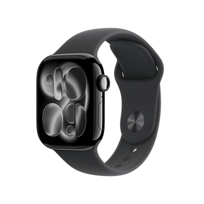 Apple Watch Series 11 GPS+Cellular with Black Sport Band - S/M (42mm Retina LTPO3 OLED Display, Jet Black Aluminium Case)