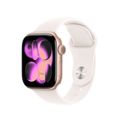 Apple Watch Series 11 GPS+Cellular with Light Blush Sport Band - M/L (42mm Retina LTPO3 OLED Display, Rose Gold Aluminium Case)