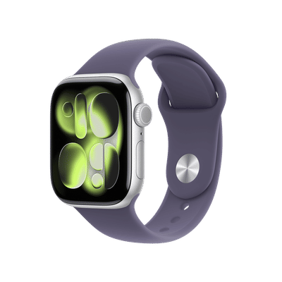 Apple Watch Series 11 GPS+Cellular with Purple Fog Sport Band - S/M (42mm Retina LTPO3 OLED Display, Silver Aluminium Case)